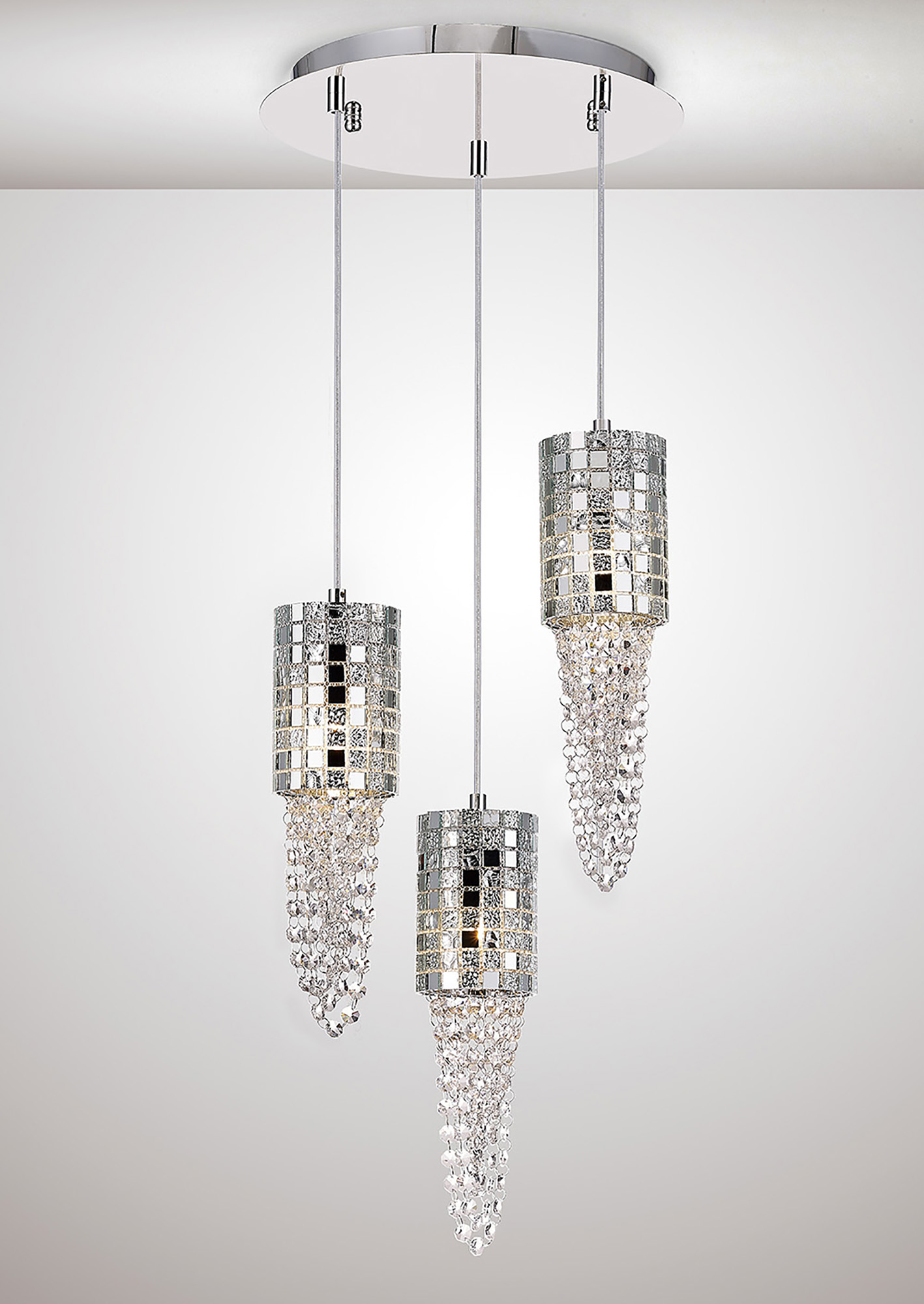 IL31624  Camden Crystal Pendant 3 Light